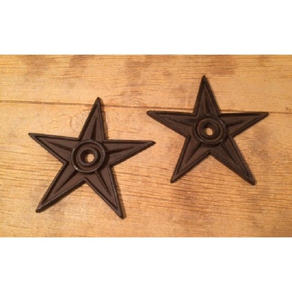 Six Cast Iron 9" Anchor Plates Center Hole Star - Picture 4 of 10